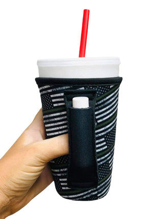 Green Line 16oz PINT Glass / Medium Fountain Drinks and Tumbler Handlers™ - Drink Handlers