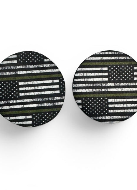Green Line Neoprene Car Coasters - Drink Handlers