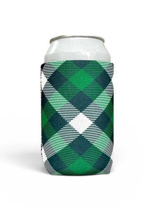 Green Plaid 12oz Regular Can Sleeve - Drink Handlers