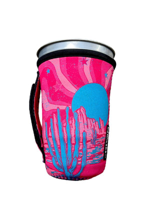 Groovy Cactus 16oz PINT Glass / Medium Fountain Drinks and Hot Coffee Handlers™ - Drink Handlers