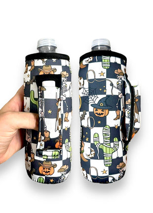 Halloween Checkers 16-24oz Soda & Water Bottle / Tallboy Can Handler™ - Drink Handlers