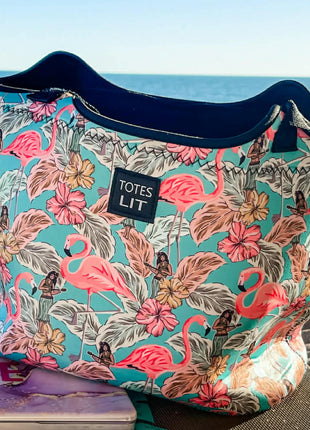 Hawaiian Flamingo Neoprene Tote - Drink Handlers