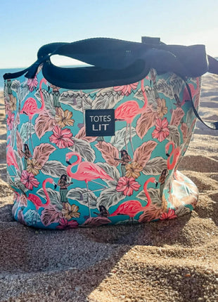 Hawaiian Flamingo Neoprene Tote - Drink Handlers