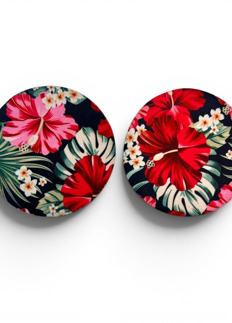Hibiscus Neoprene Car Coasters - Drink Handlers