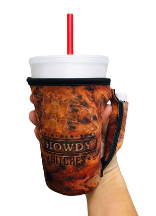 Howdy B**ches 16oz PINT Glass / Medium Fountain Drinks and Tumbler Handlers™ - Drink Handlers