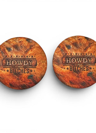 Howdy B**CHES Neoprene Car Coasters - Drink Handlers