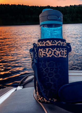 Leopard 30 - 40oz Tumbler Handler™ With Carrying Strap - Drink Handlers