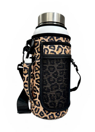 Leopard 30 - 40oz Tumbler Handler™ With Carrying Strap - Drink Handlers