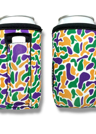 Mardi Gras Camo 12oz Regular Can Handler™ - Drink Handlers