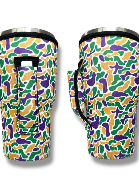 Mardi Gras Camo 30oz Tumbler Handler™ - Drink Handlers