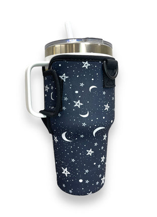 Moon & Stars 25-35oz Tumbler With Handle Sleeve - Drink Handlers