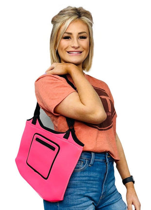 Neon Pink Neoprene Tote - Drink Handlers