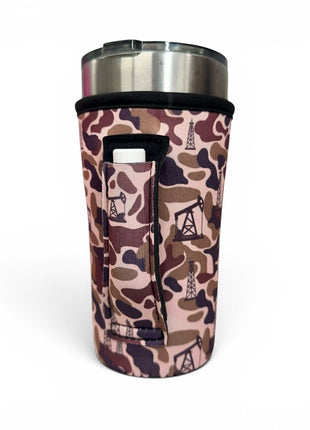 Oilfield Camo 20oz Large Coffee / Tea / Tumbler Handler™ - Drink Handlers