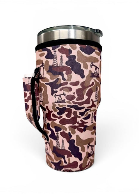 Oilfield Camo 30oz Tumbler Handler™ - Drink Handlers