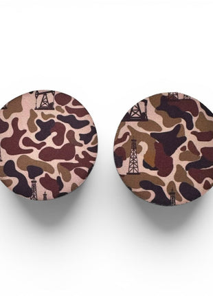 Oilfield Camo Neoprene Car Coasters - Drink Handlers