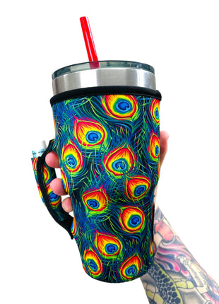Peacock Feathers 30oz Tumbler Handler™ - Drink Handlers
