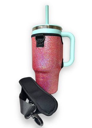 Pink Party 25-35oz Tumbler With Handle Sleeve - Drink Handlers