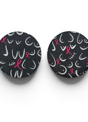 Pink Ribbon Neoprene Car Coasters - Drink Handlers