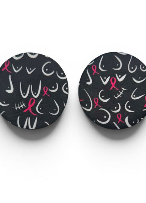 Pink Ribbon Neoprene Car Coasters - Drink Handlers