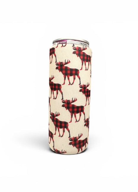 Plaid Moose 12oz Slim Can Sleeve - Drink Handlers