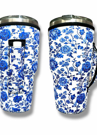 Porcelain Bloom 30oz Tumbler Handler™ - Drink Handlers