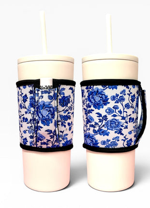 Porcelain Blooms Small / Medium Bottomless Handler™ - Drink Handlers