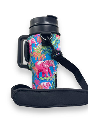 Preppy Elephant 25-35oz Tumbler With Handle Sleeve - Drink Handlers