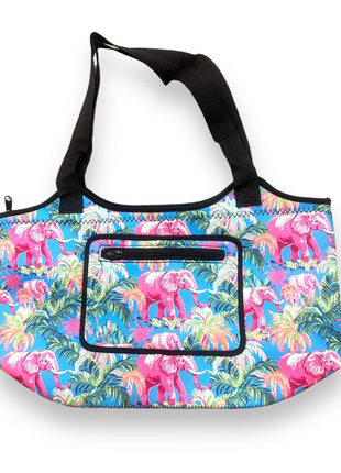 Preppy Elephant Neoprene Tote - Drink Handlers