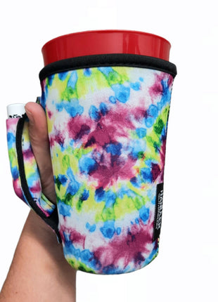 Purple Tie Dye 16oz PINT Glass / Medium Fountain Drinks and Tumbler Handlers™ - Drink Handlers