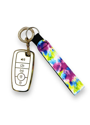 Purple Tie Dye Wristlet Keychain - Drink Handlers