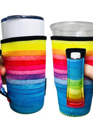 Rainbow 20oz Large Coffee / Tea / Tumbler Handler™ - Drink Handlers