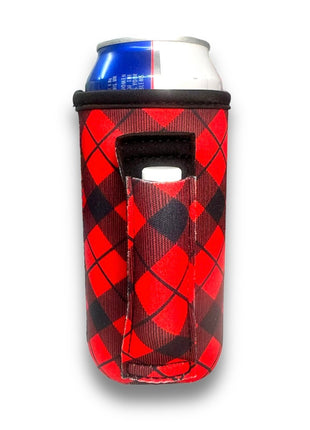 Red Plaid 16oz Can Handler™ - Drink Handlers