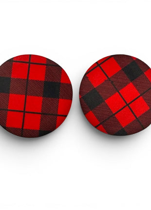 Red Plaid Neoprene Car Coasters - Drink Handlers