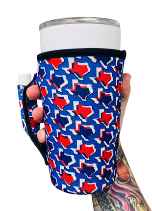 Red White & Texas 20oz Large Coffee / Tea / Tumbler Handler™ - Drink Handlers