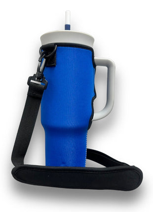 Royal Blue 40oz Tumbler With Handle Sleeve - Drink Handlers
