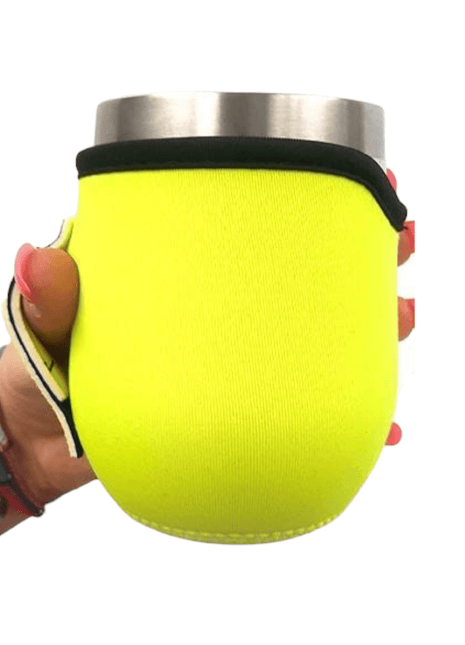 Safety Yellow 12oz Wine Tumbler Handler™ - Drink Handlers
