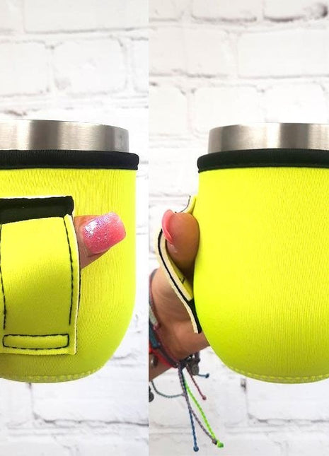 Safety Yellow 12oz Wine Tumbler Handler™ - Drink Handlers