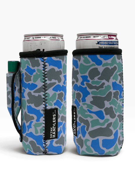 Salt Water Camo 12-16oz Slim Can Handler™ - Drink Handlers