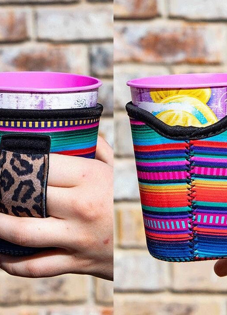 Serape with Leopard 12oz Wine Tumbler Handler™ - Drink Handlers