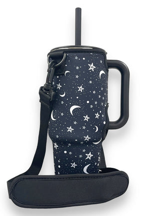 Stars & Moons 40oz Tumbler With Handle Sleeve - Drink Handlers