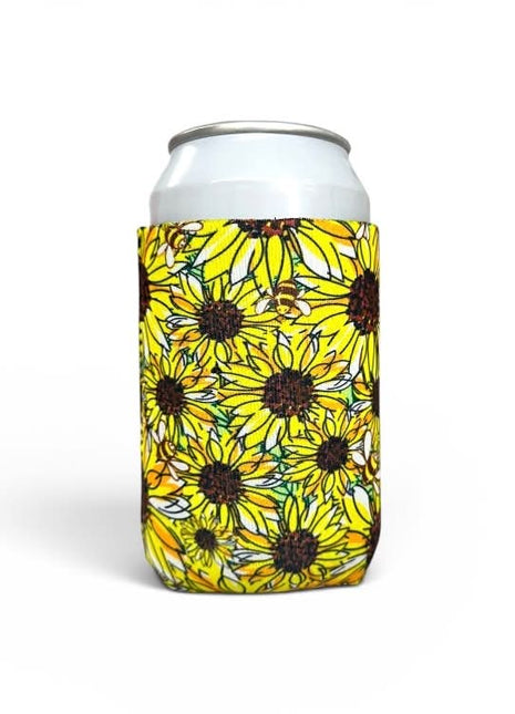 Sunflowers & Bees 12oz Regular Can Sleeve - Drink Handlers