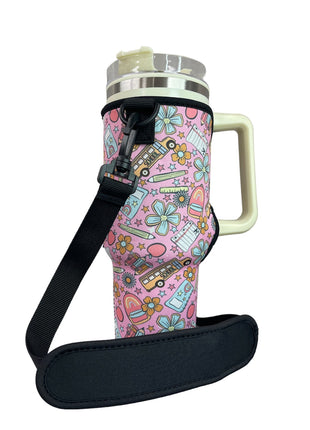 Teacher Back To School 40oz Tumbler With Handle Sleeve - Drink Handlers
