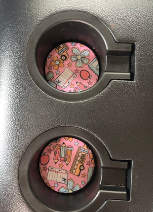 Teacher Back To School Neoprene Car Coasters - Drink Handlers