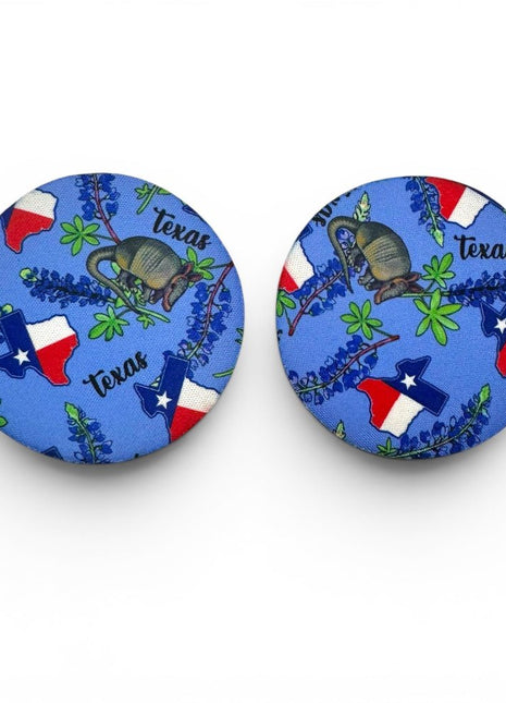 Texas Blue Bonnets Neoprene Car Coasters - Drink Handlers