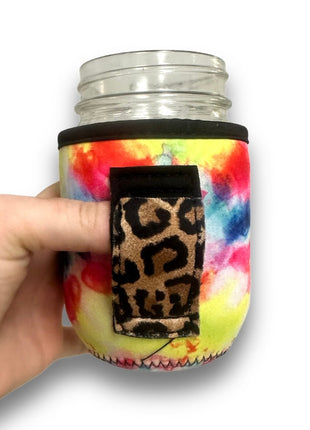 Tie Dye with Leopard 12oz Wine Tumbler Handler - Drink Handlers