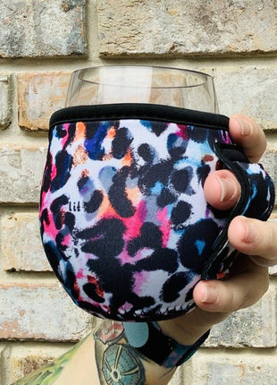 Watercolor Leopard 12oz Wine Tumbler Handler™ - Drink Handlers