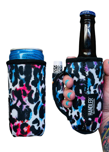 Watercolor Leopard 8-10oz Slim Can Handler™ - Drink Handlers