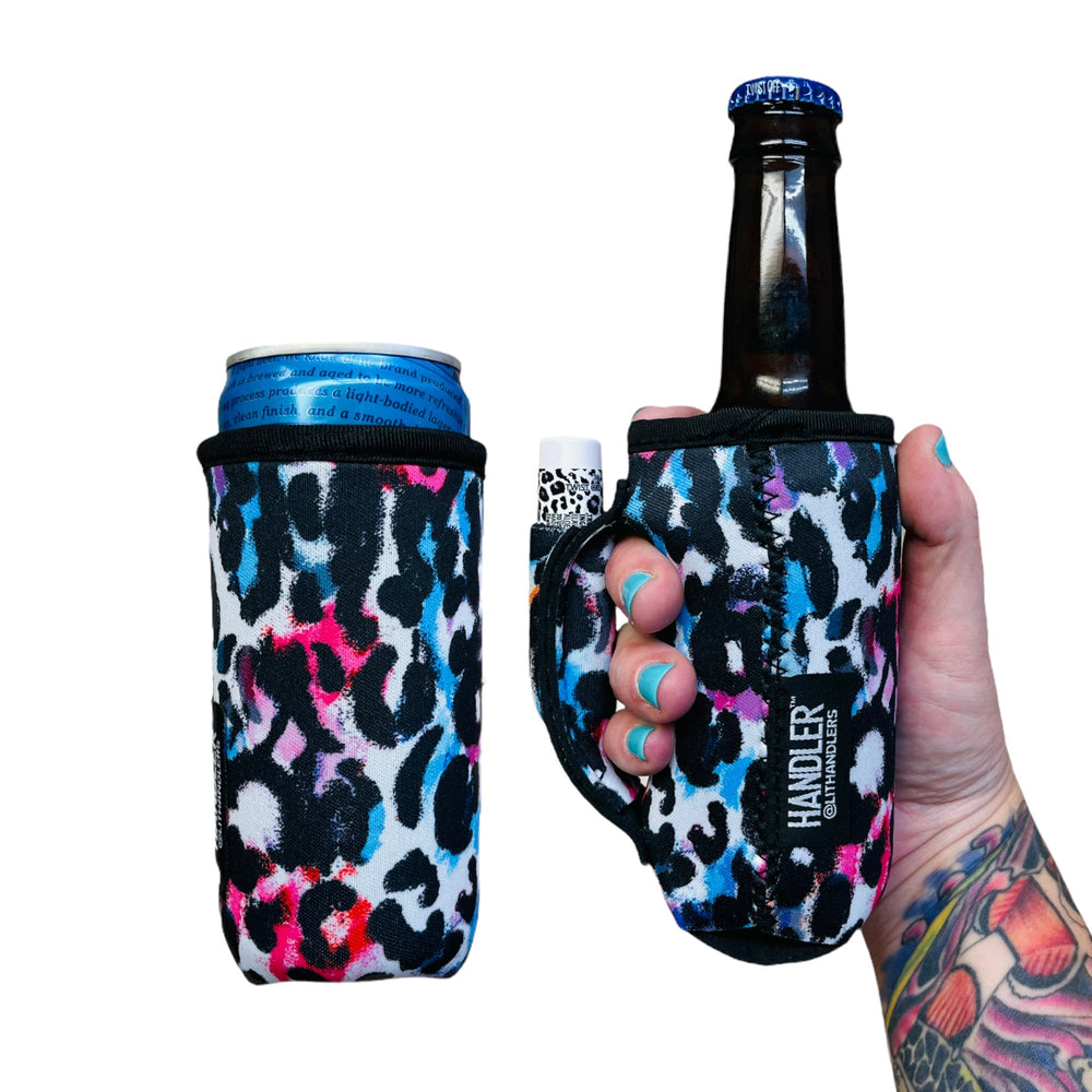 Watercolor Leopard 8-10oz Slim Can Handler™ - Drink Handlers