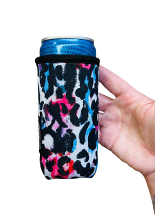 Watercolor Leopard 8-10oz Slim Can Handler™ - Drink Handlers