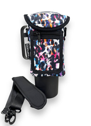 Watercolor Leopard Wrap Around Drink Pocket - Drink Handlers